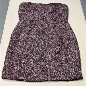 Monteau Purple and Black Strapless Tweed Mini Dress Sz Sm